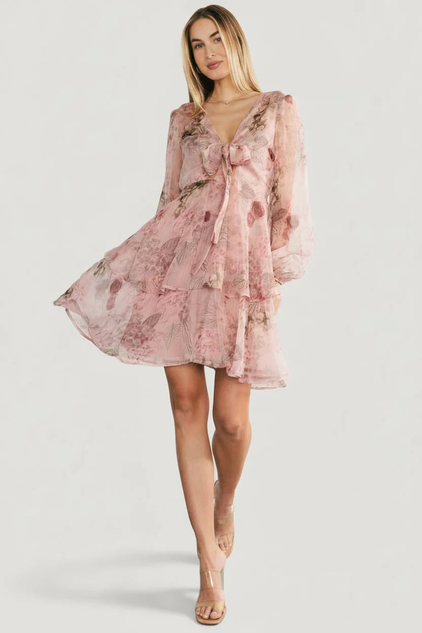 Zoemy Short Dress | Dusty Rose Floral Main image