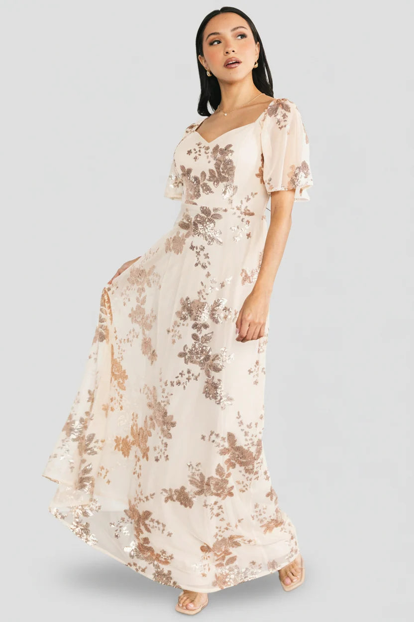 Karina Sequin Maxi Dress | Champagne