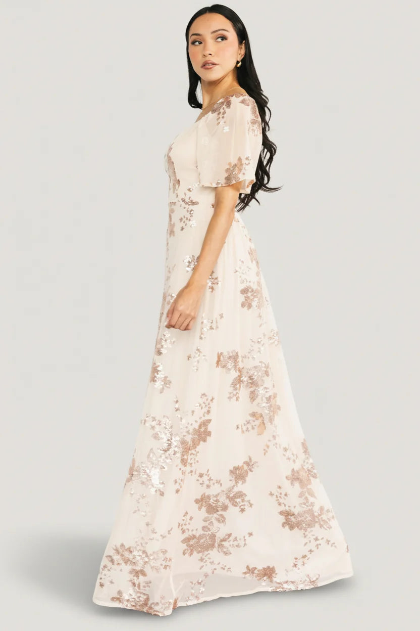 Karina Sequin Maxi Dress | Champagne