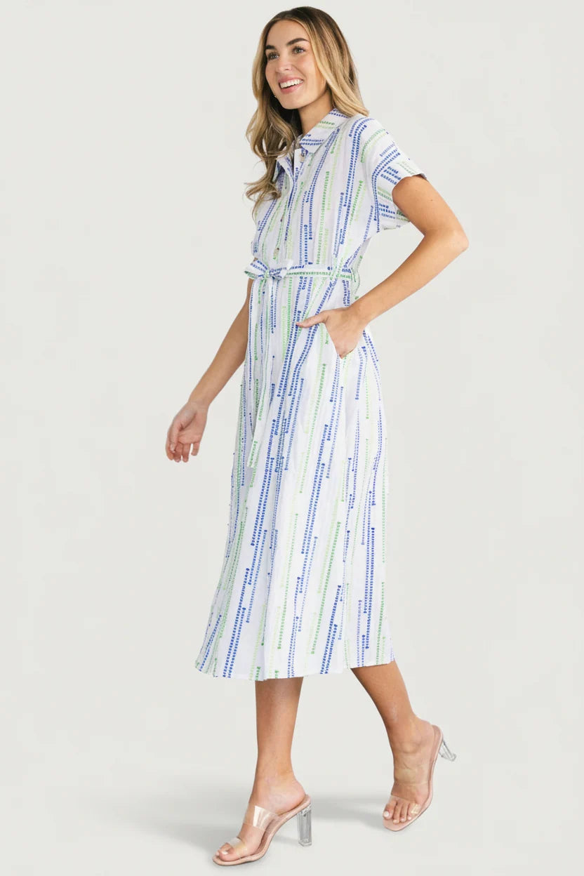 Jimena Midi Dress | Blue + Green Print