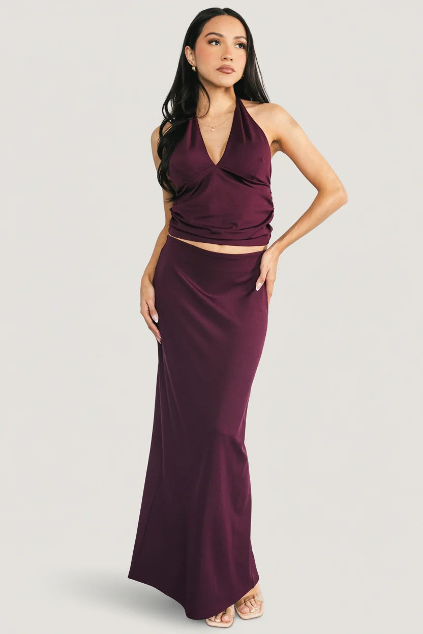 Zaria Halter Two Piece Set | Mulberry