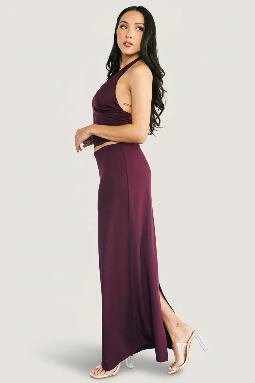 Zaria Halter Two Piece Set | Mulberry