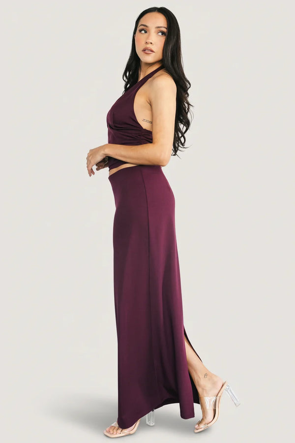 Zaria Halter Two Piece Set | Mulberry