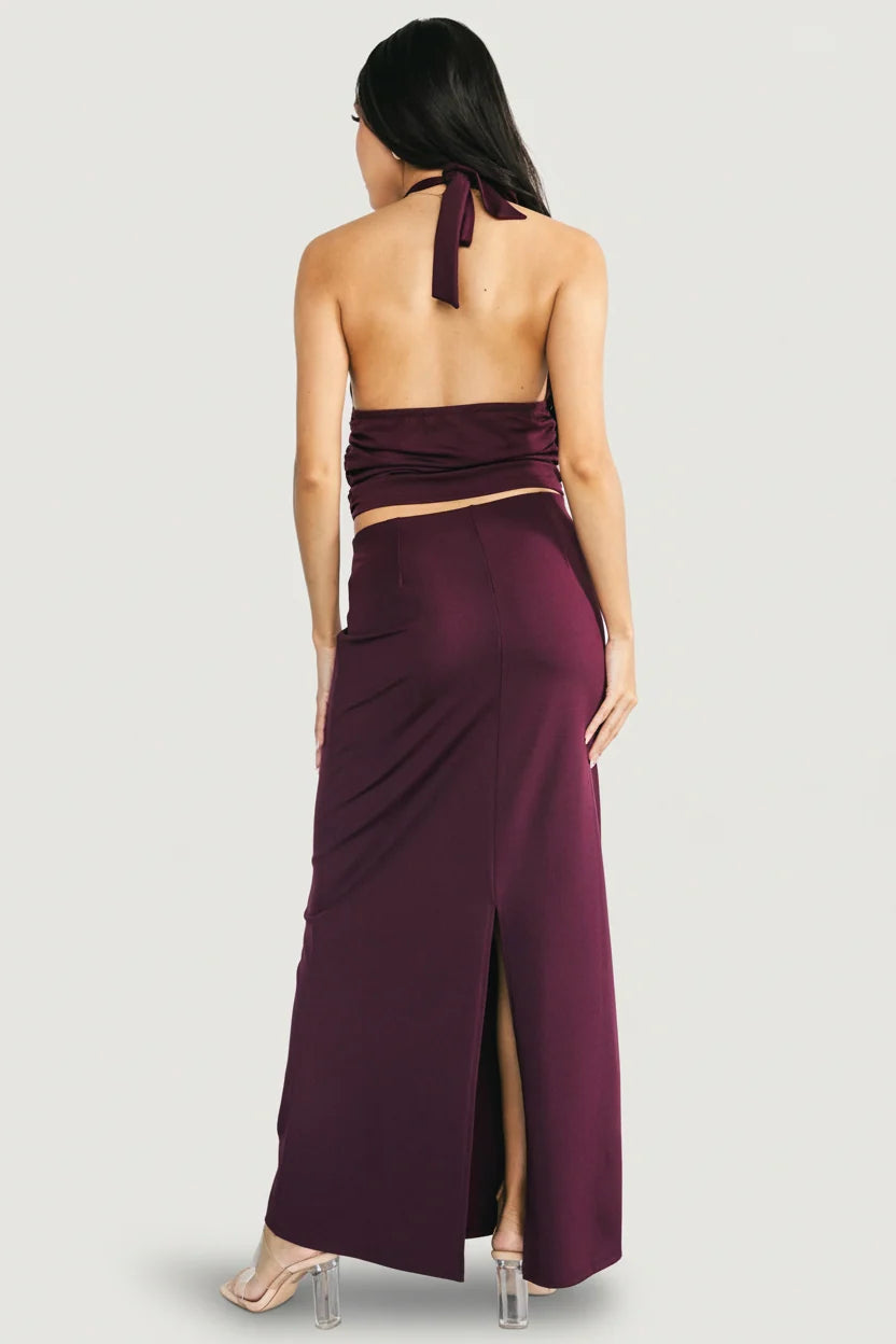 Zaria Halter Two Piece Set | Mulberry