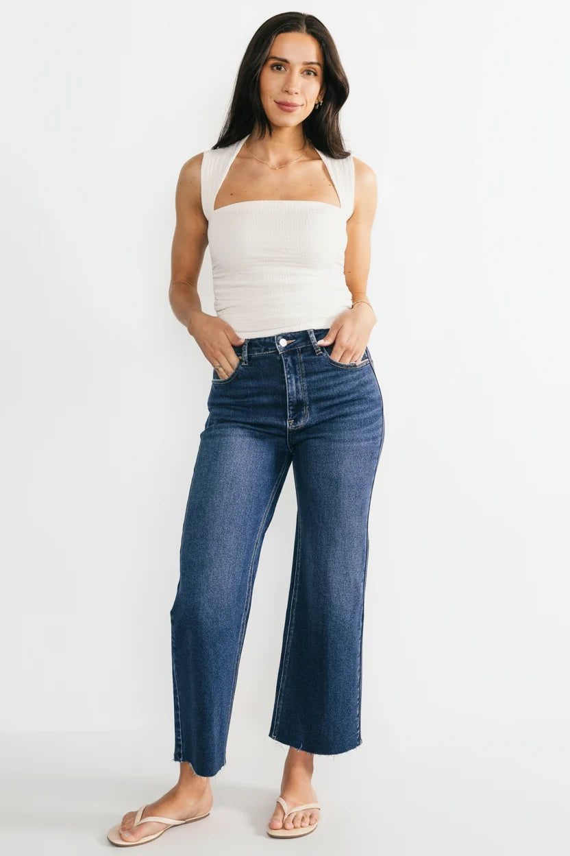 Kirby High Rise Wide Leg Jeans | Dark Wash