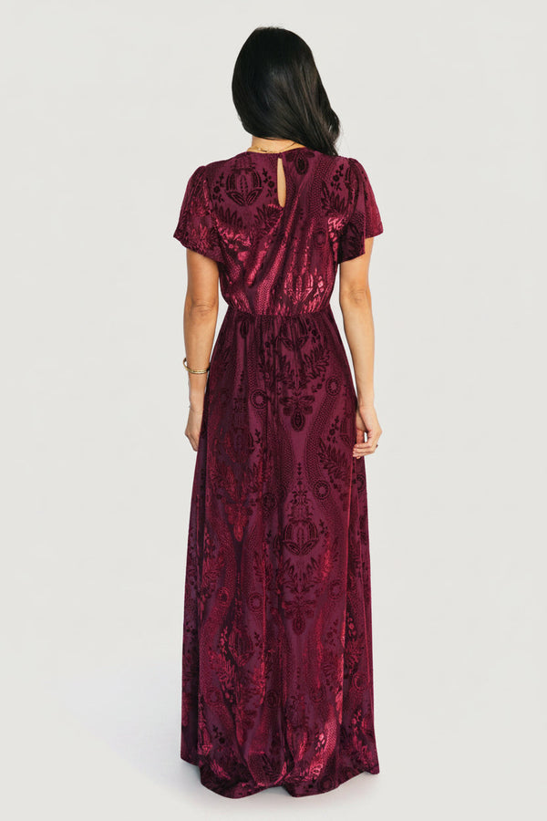 Kimberly Velvet Maxi Dress | Wine