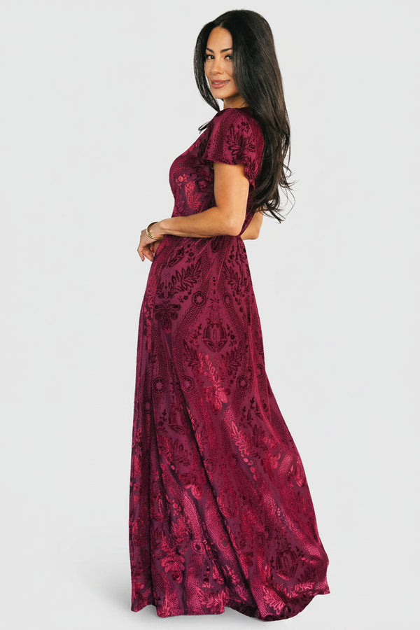 Kimberly Velvet Maxi Dress | Wine
