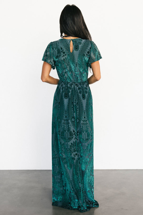 Kimberly Velvet Maxi Dress | Emerald
