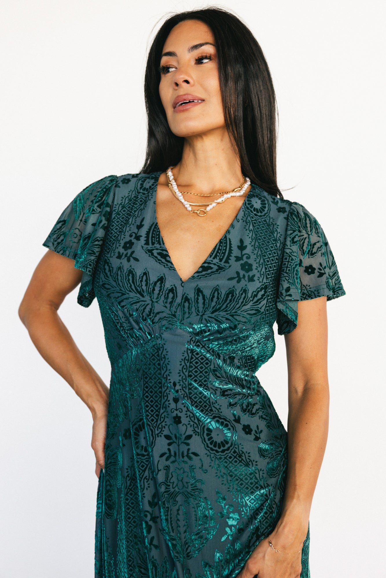 Kimberly Velvet Maxi Dress | Emerald Secondary image