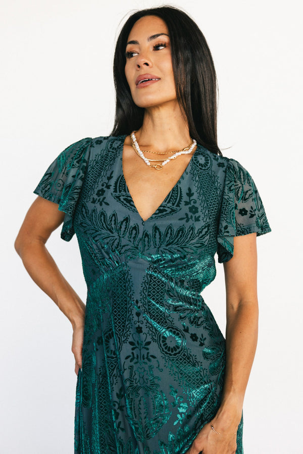Kimberly Velvet Maxi Dress | Emerald