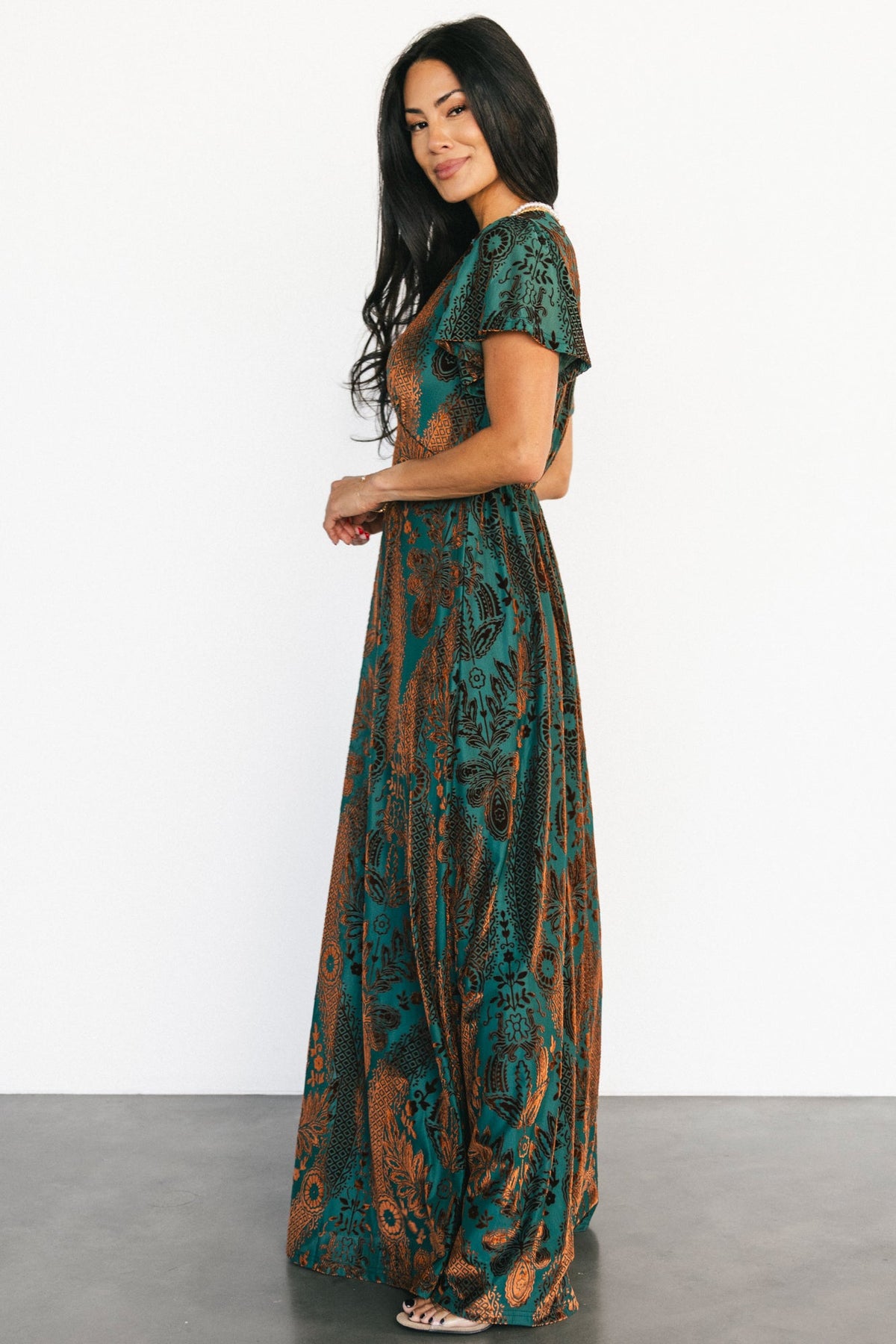 Kimberly Velvet Maxi Dress | Jade + Bronze