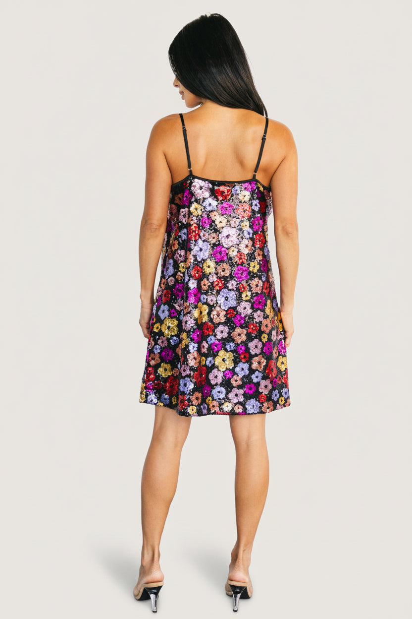 Malia Sequin Mini Dress | Black Multi