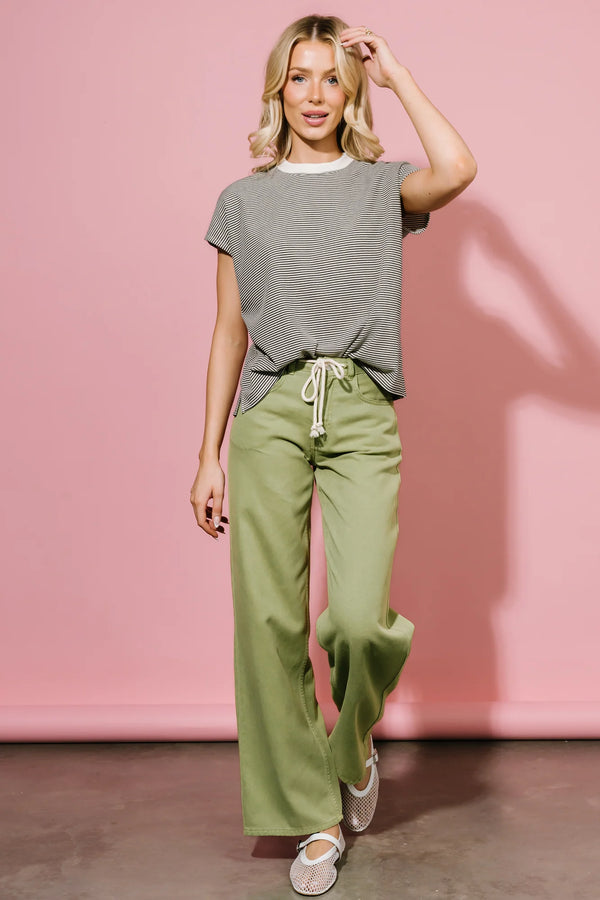 Mabel Mid Rise Soft Denim Pants | Green