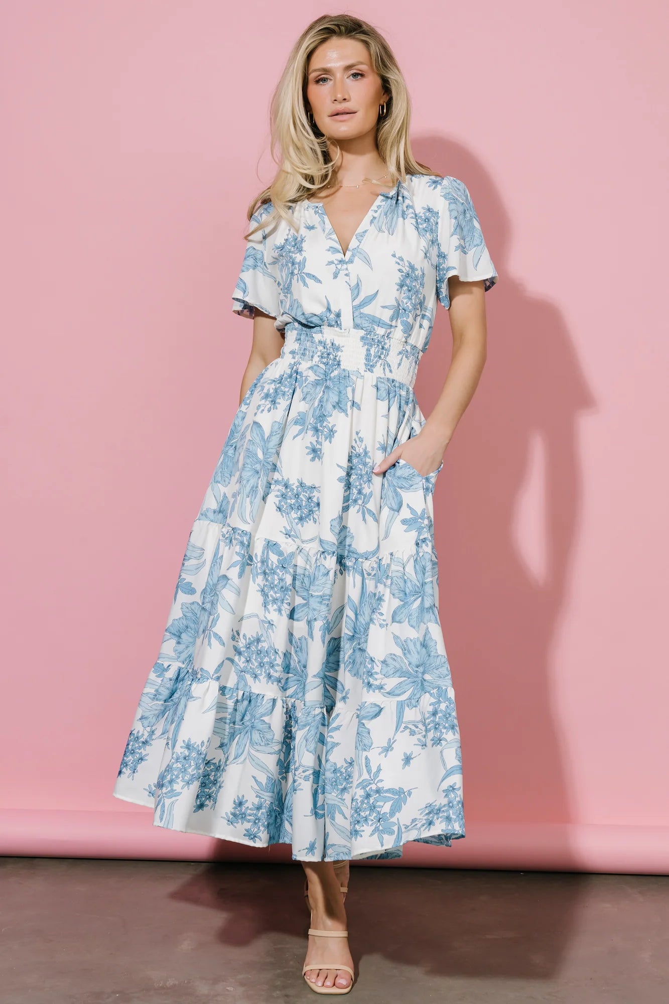 Holland Dress | Off White + Blue Secondary image