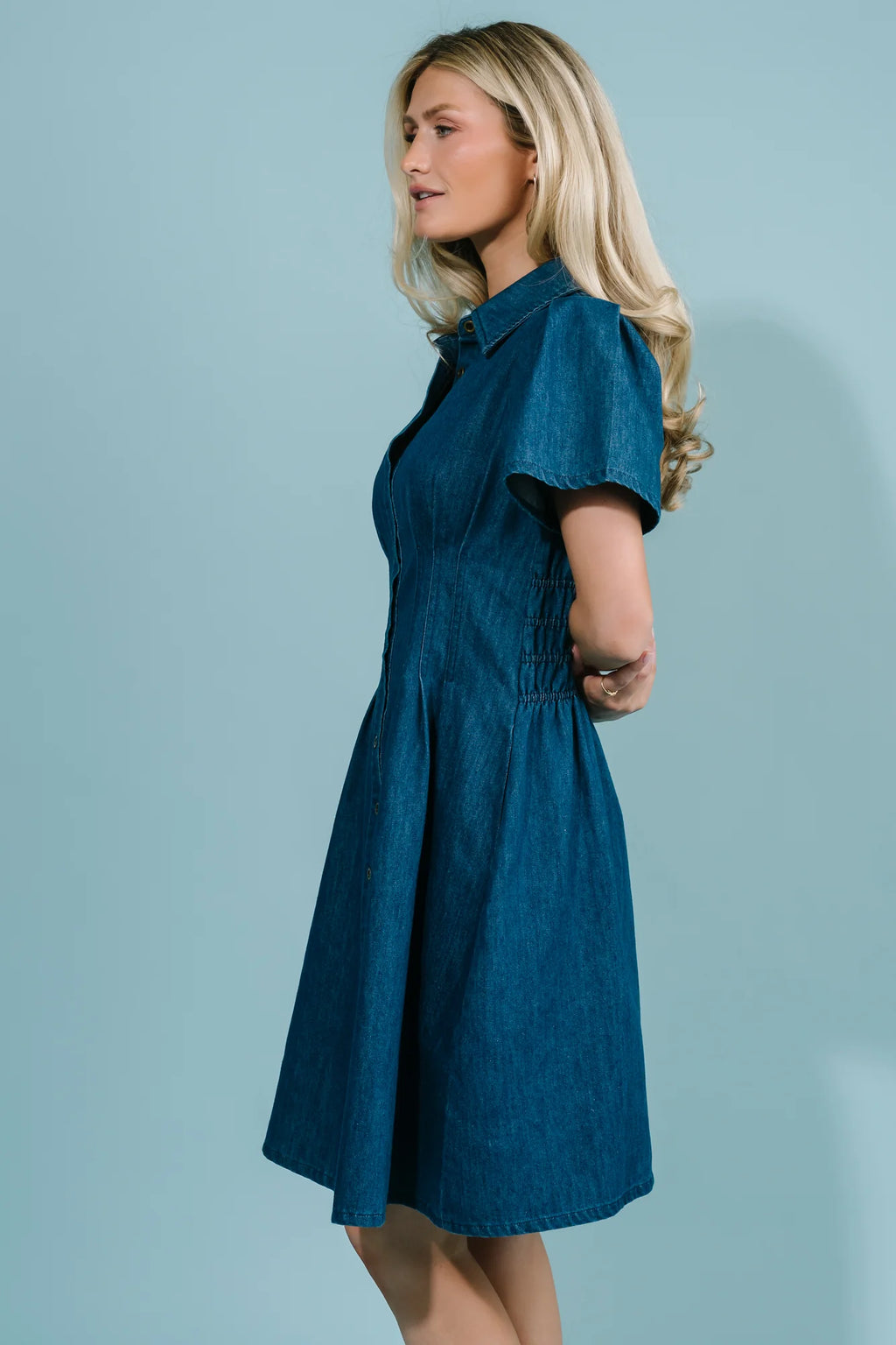 Coco Denim Short Dress | Dark Wash