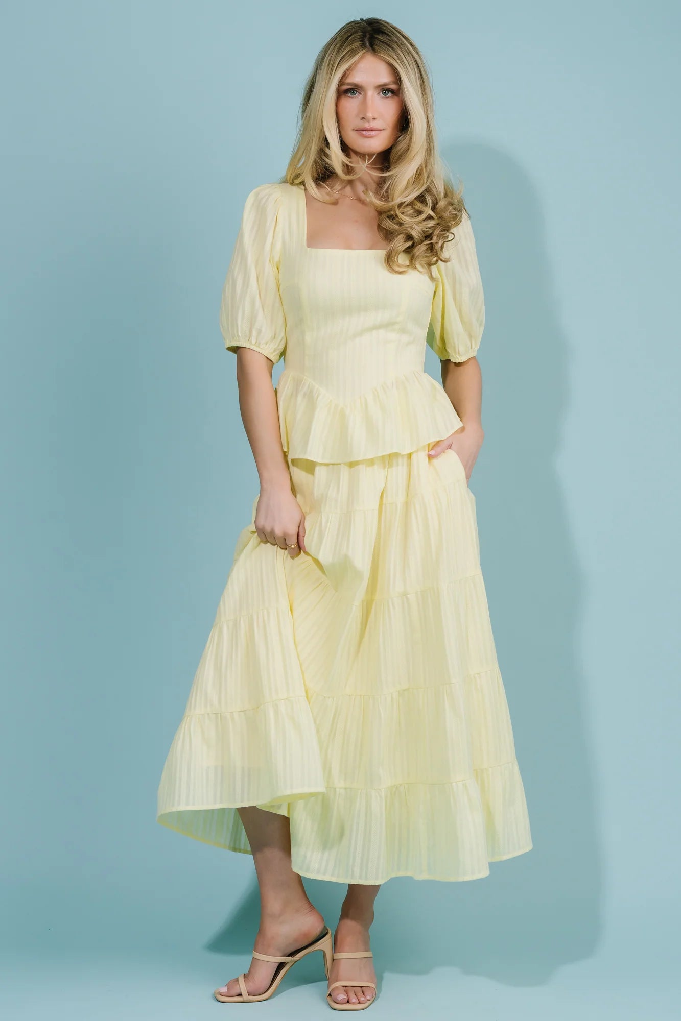 Candace Top + Skirt Set | Light Yellow Secondary image