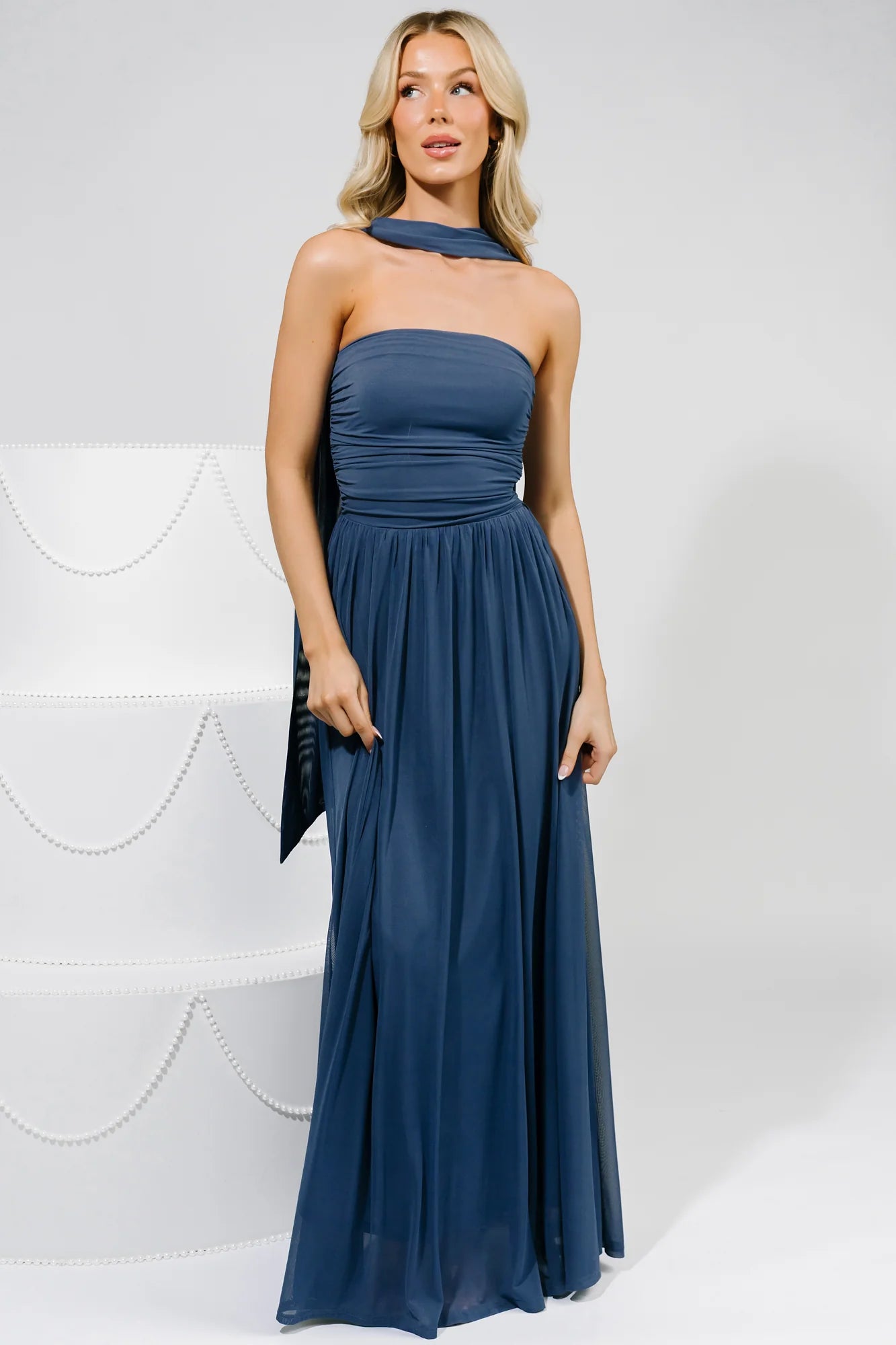 Elias Strapless Maxi Dress | Deep Blue Secondary image