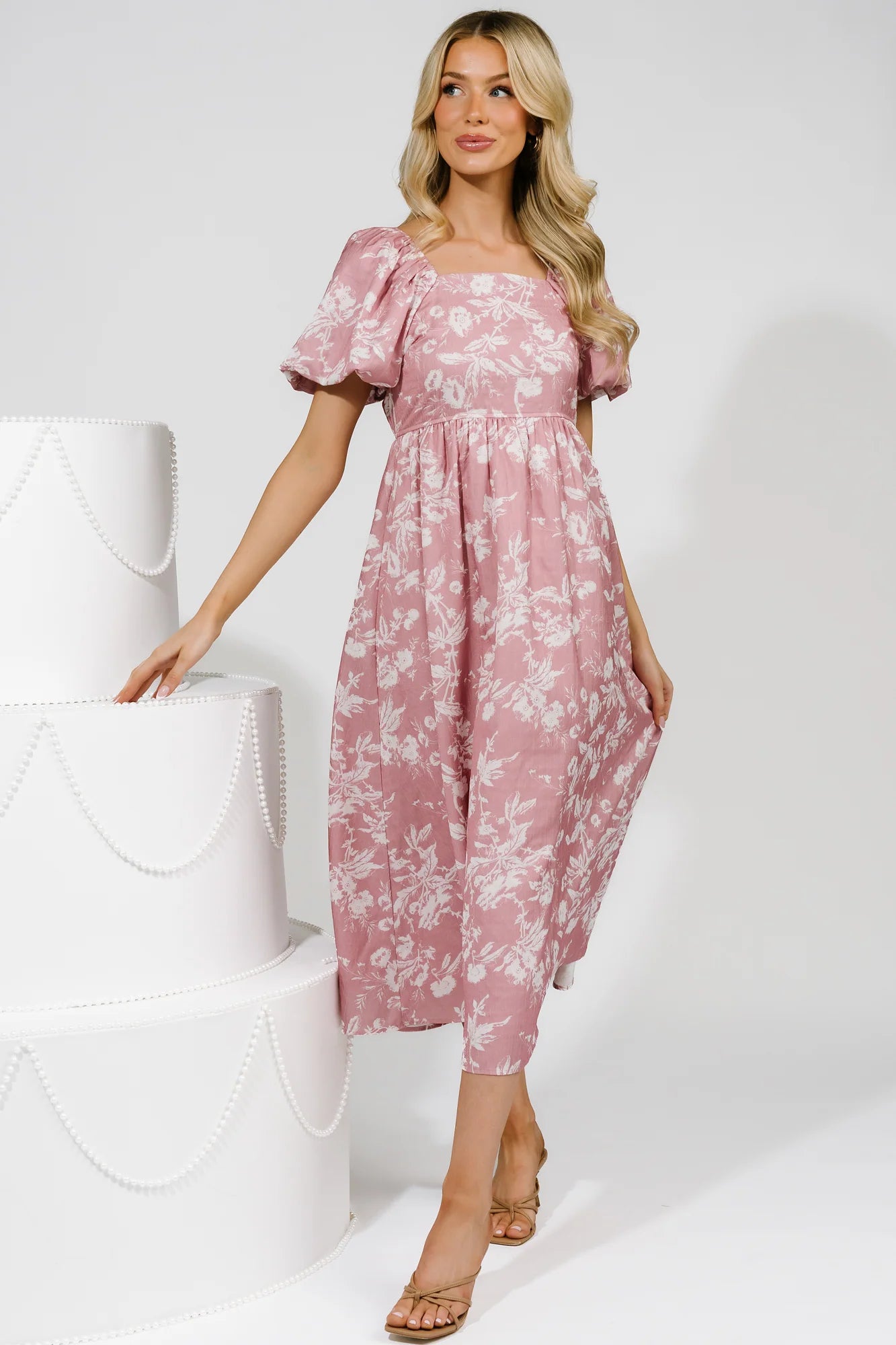 Graceland Maxi Dress | Pink + White Floral Secondary image