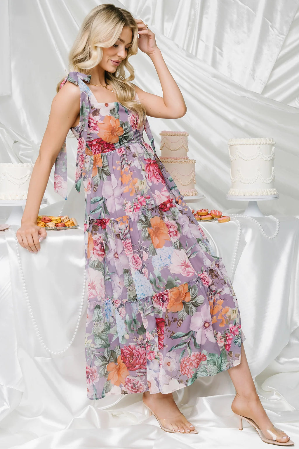 Anita Maxi Dress | Lavender Multi Print