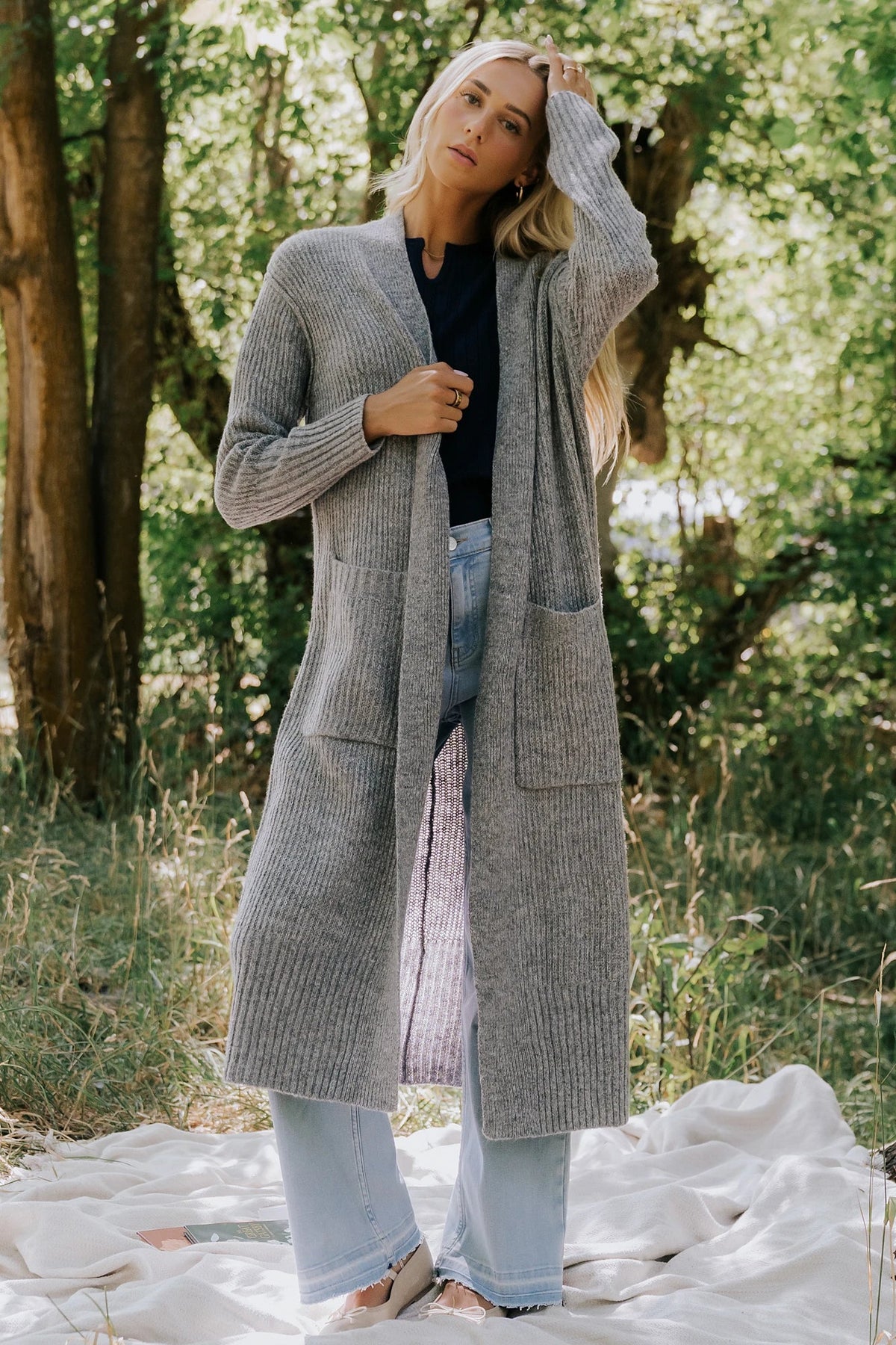 Irving Long Cardigan | Gray Main image