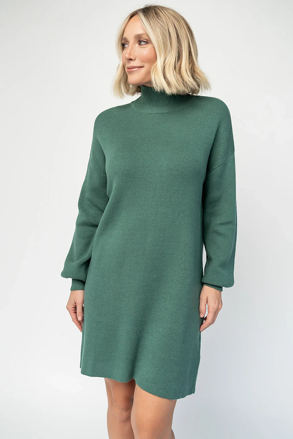 Harlow Sweater Dress | Evergreen