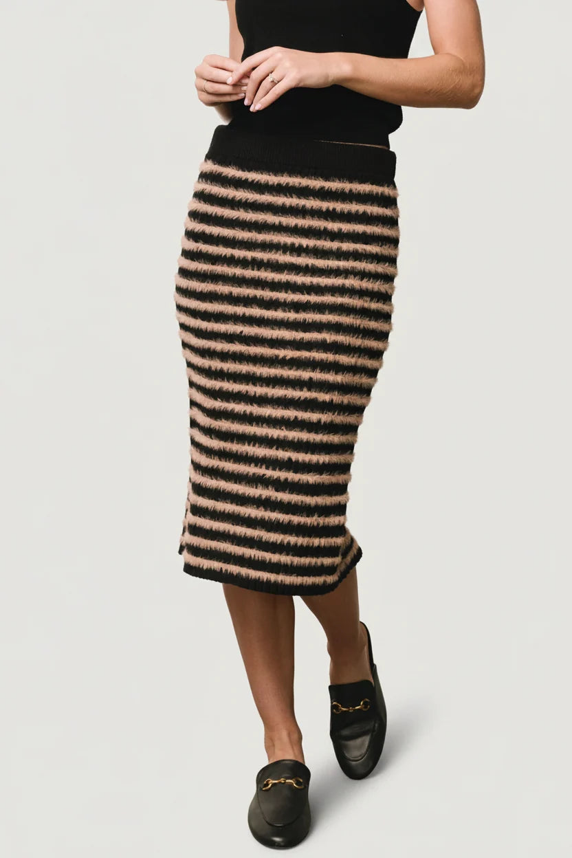 Mitzi Knit Midi Skirt | Black + Camel Main image
