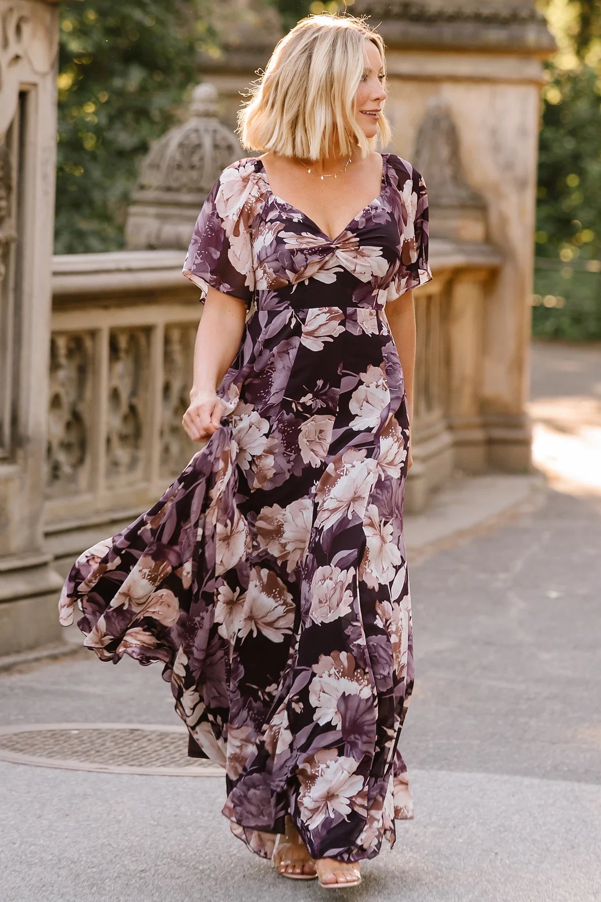Positano Maxi Dress | Dusty Plum Floral Main image