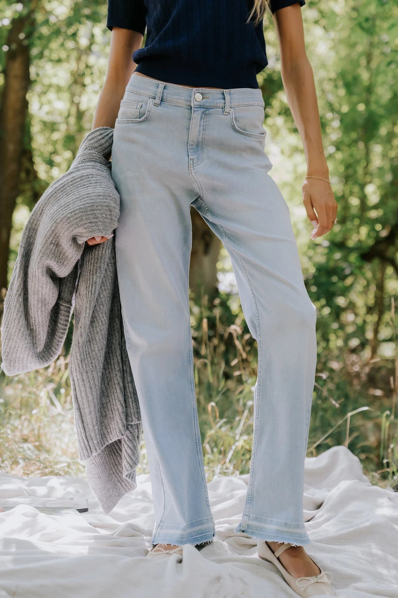 Bria High Rise Wide Leg Jeans | Light Wash Secondary image