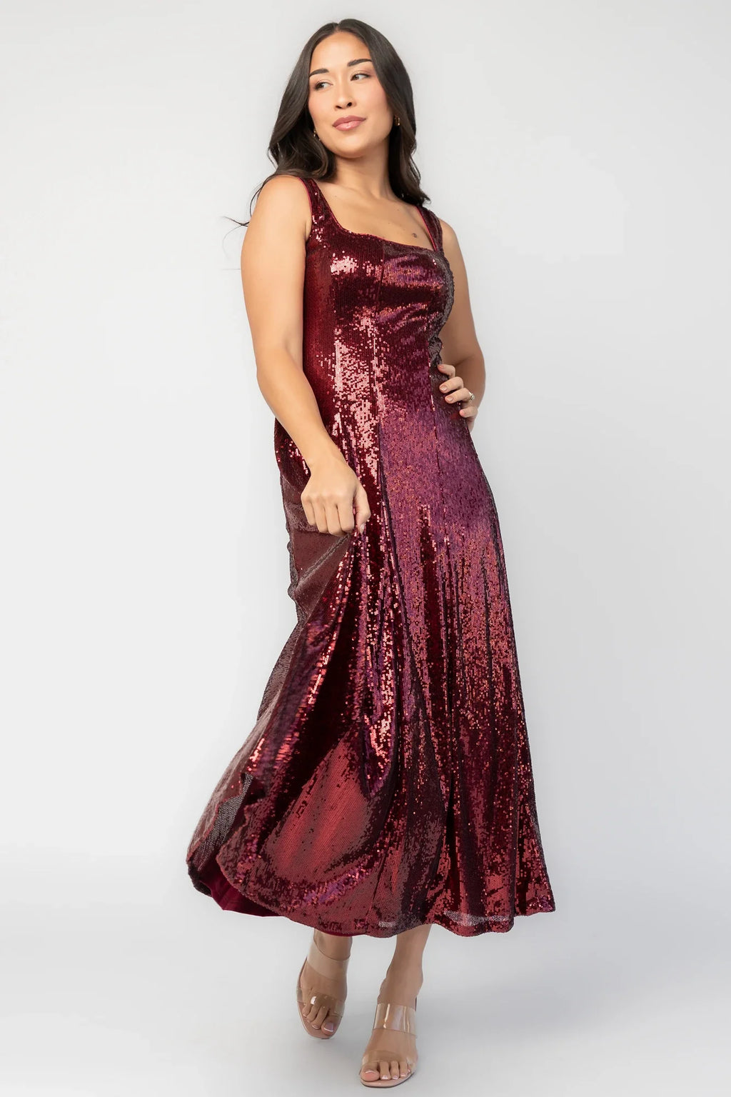 Nell Sequin Dress | Wine