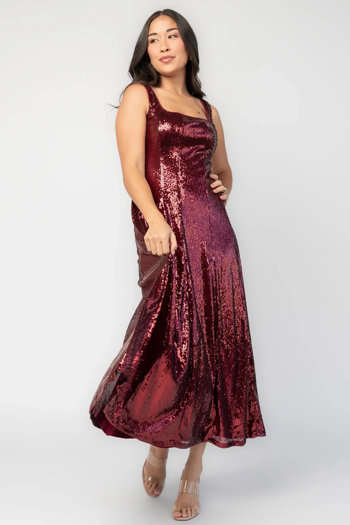Nell Sequin Dress | Wine