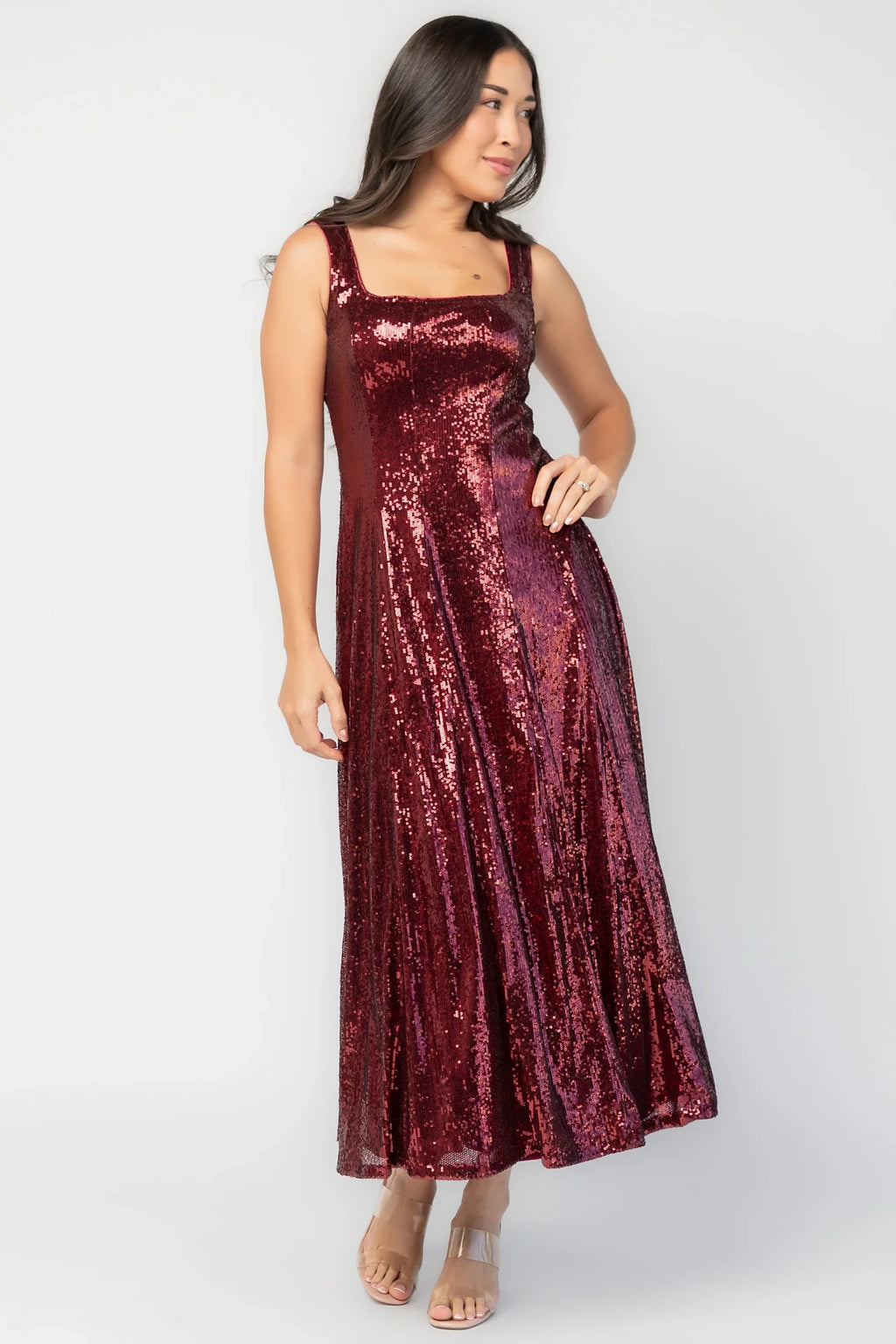 Nell Sequin Dress | Wine