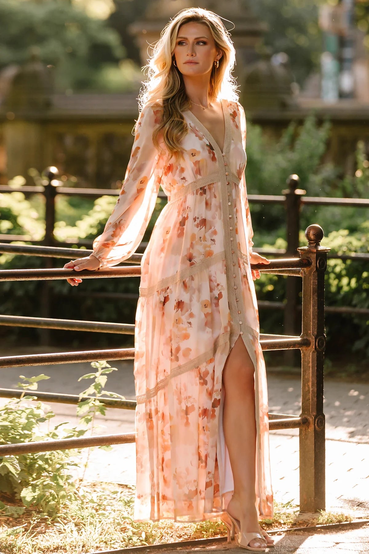Langley Maxi Dress | Warm Abstract Floral Main image