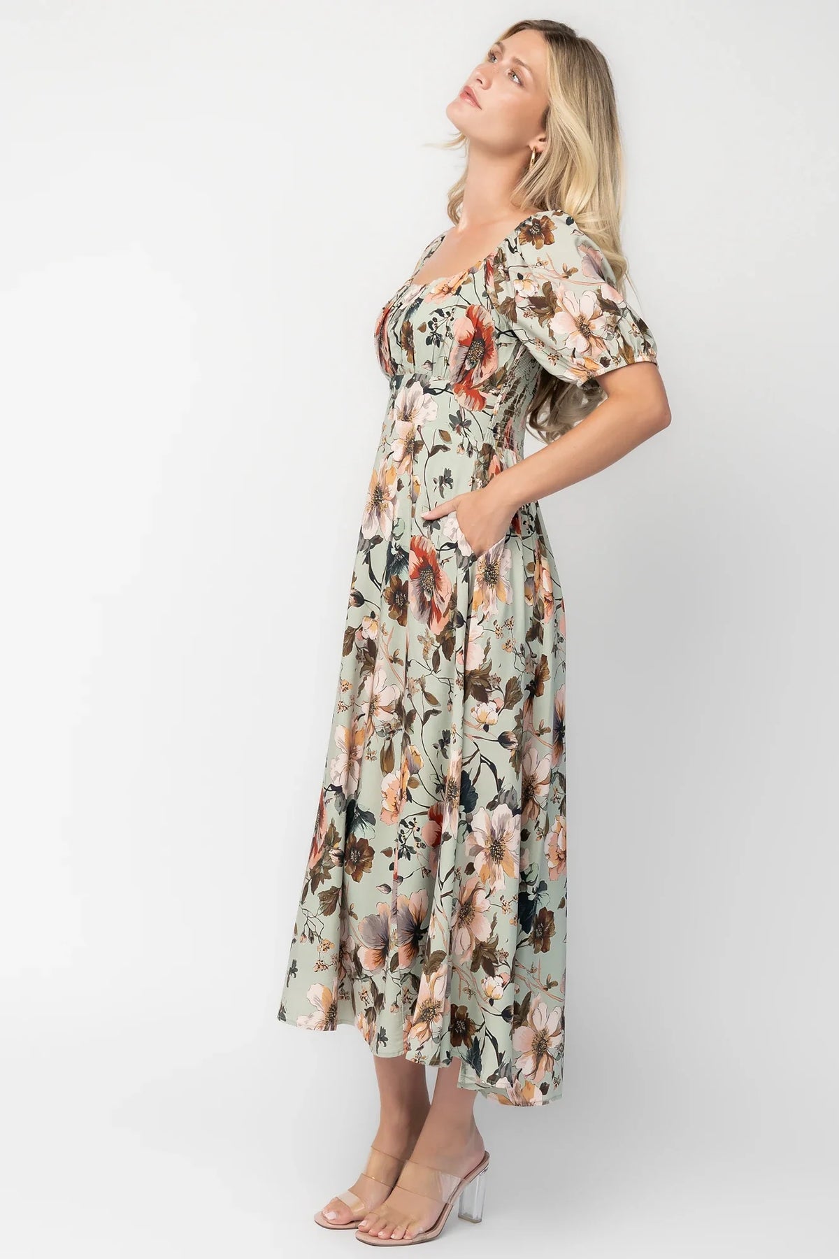 Charlotte Midi Dress | Sage Floral