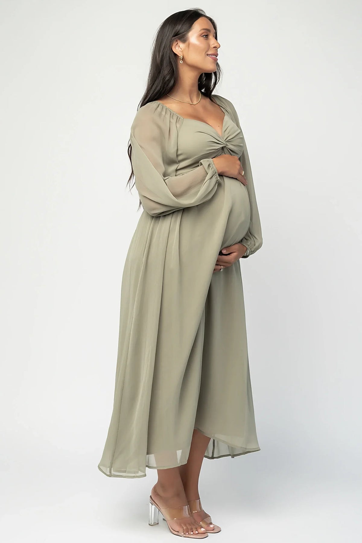Dione Midi Dress | Dusty Olive