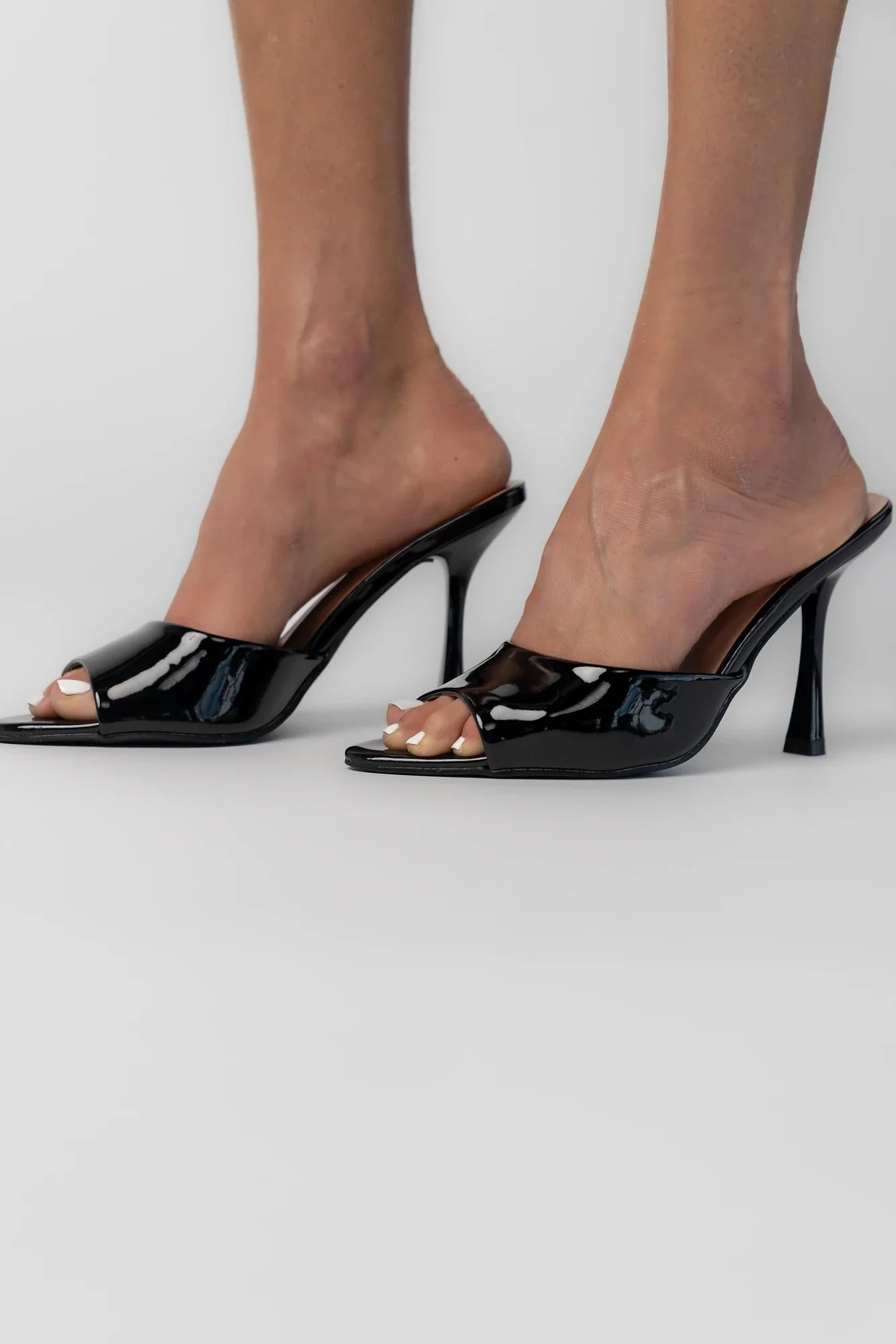 Becka Open Toe Mule Heel | Black Secondary image