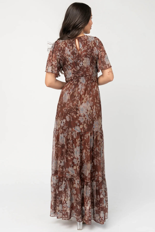 Adelaide Mesh Dress | Brown Multi