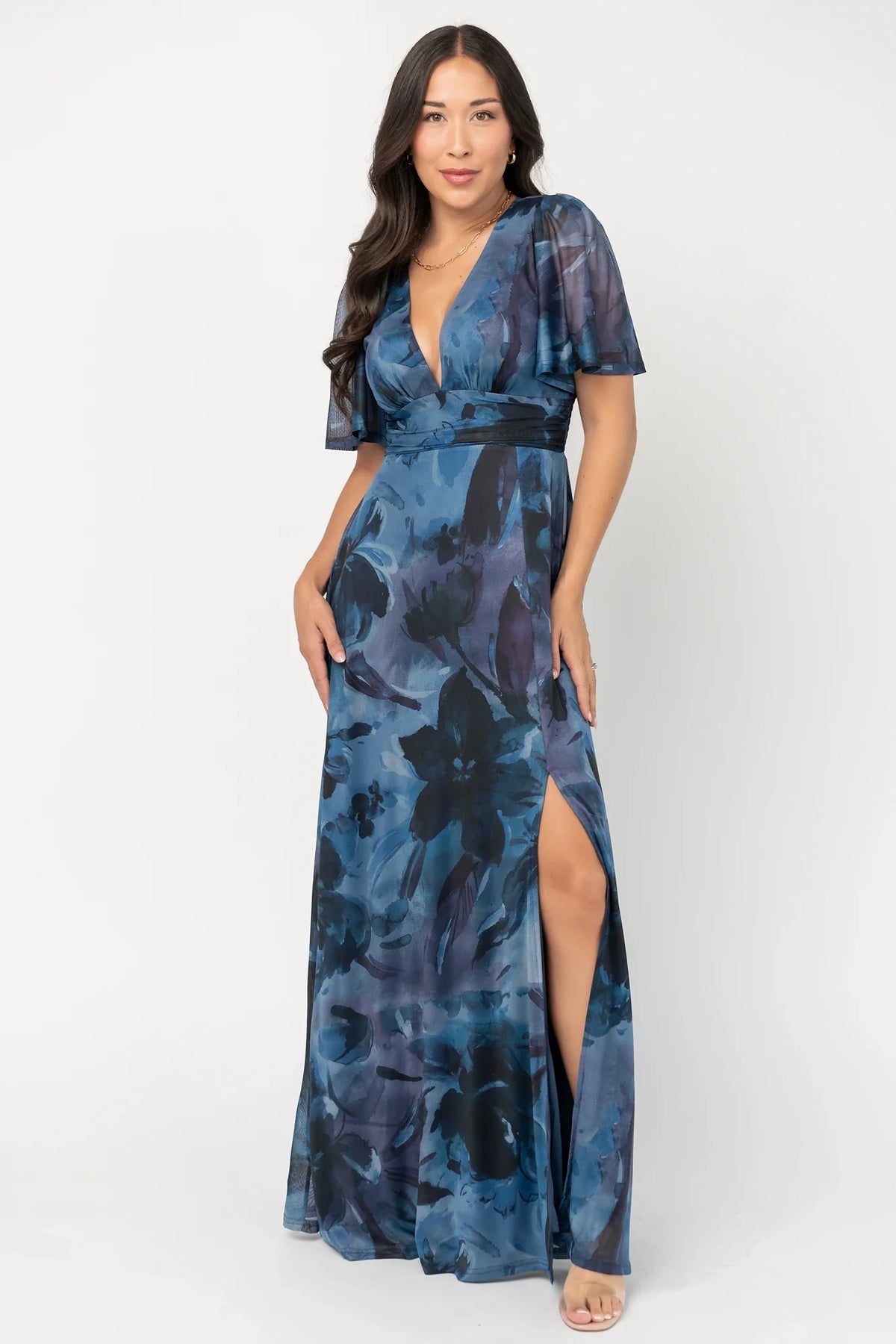 Arianne Mesh Maxi Dress | Midnight Floral Main image