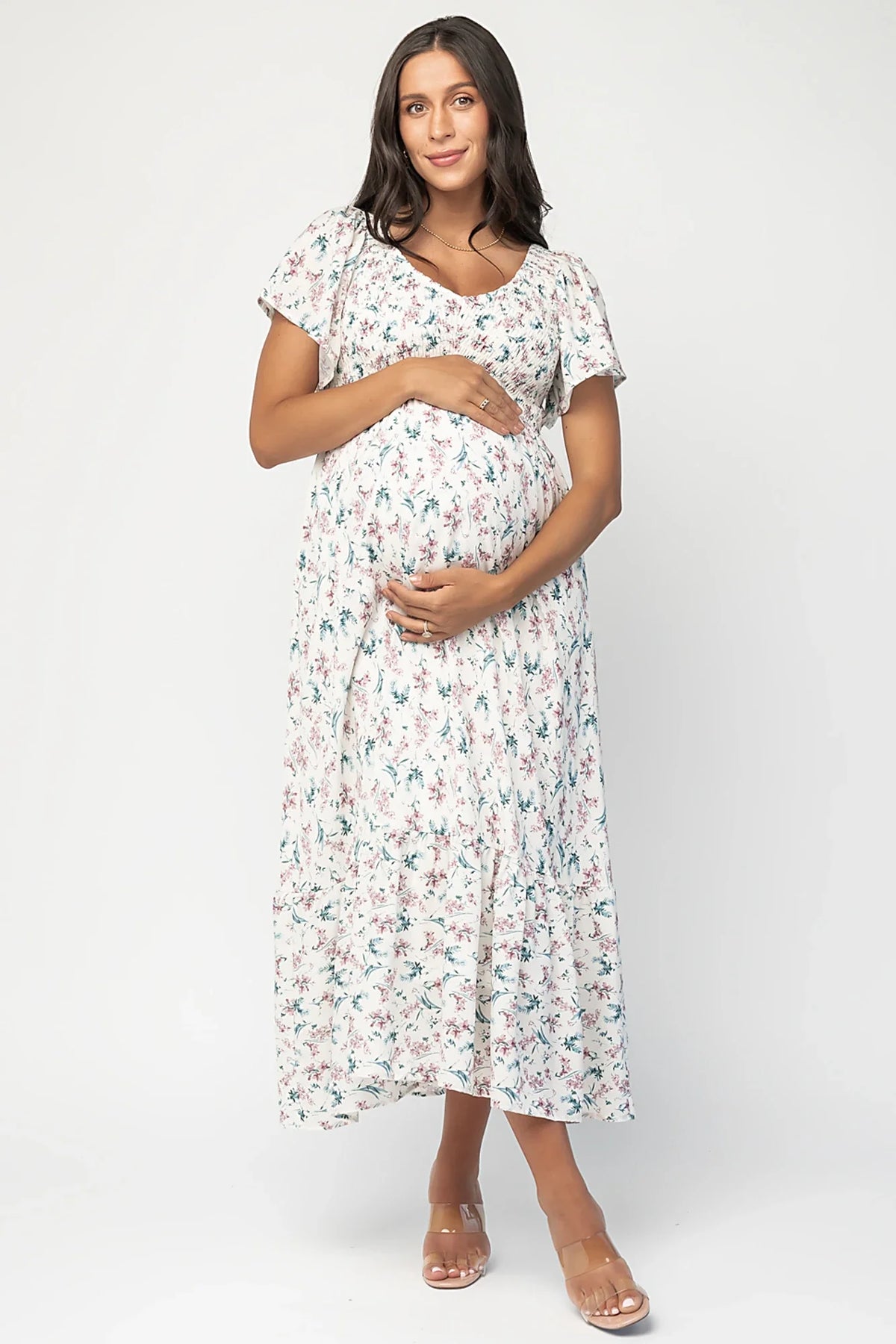 Joanie Smocked Dress | Cream Multi Floral