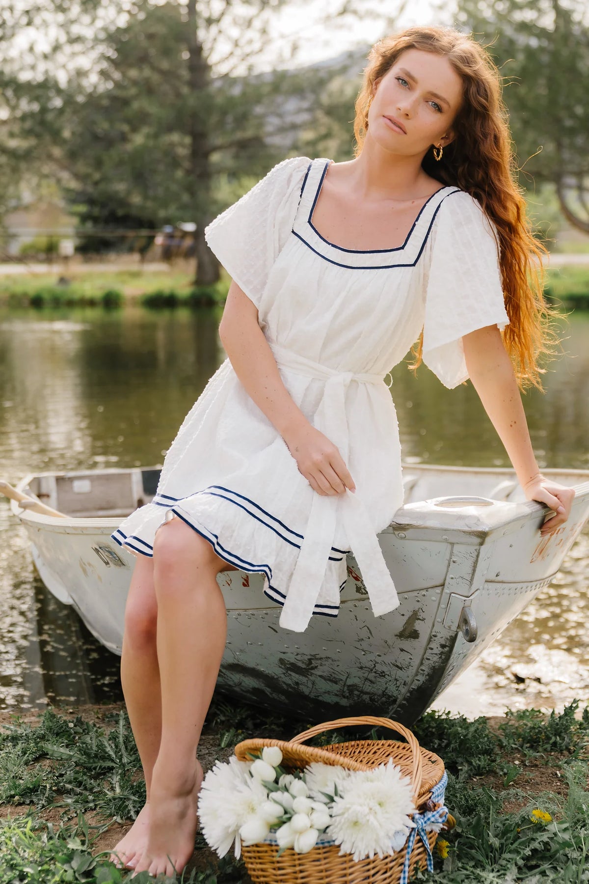 Greer Short Dress | Off White Main image