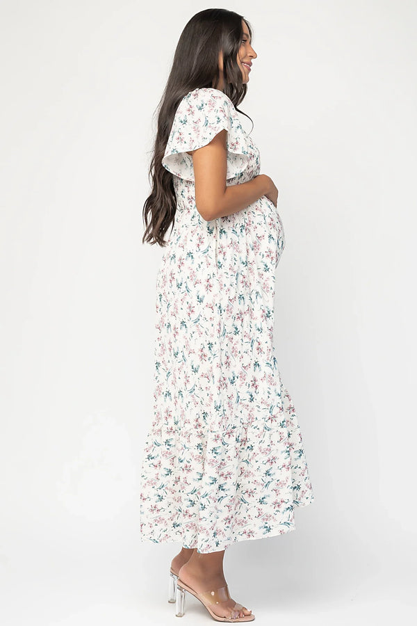 Joanie Smocked Dress | Cream Multi Floral