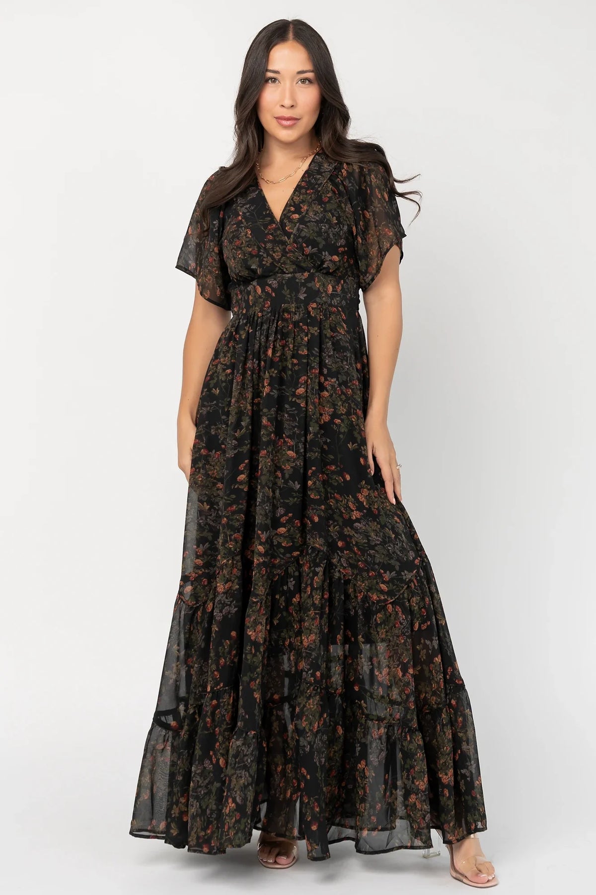 Katherine Maxi Dress | Black Multi Print Main image