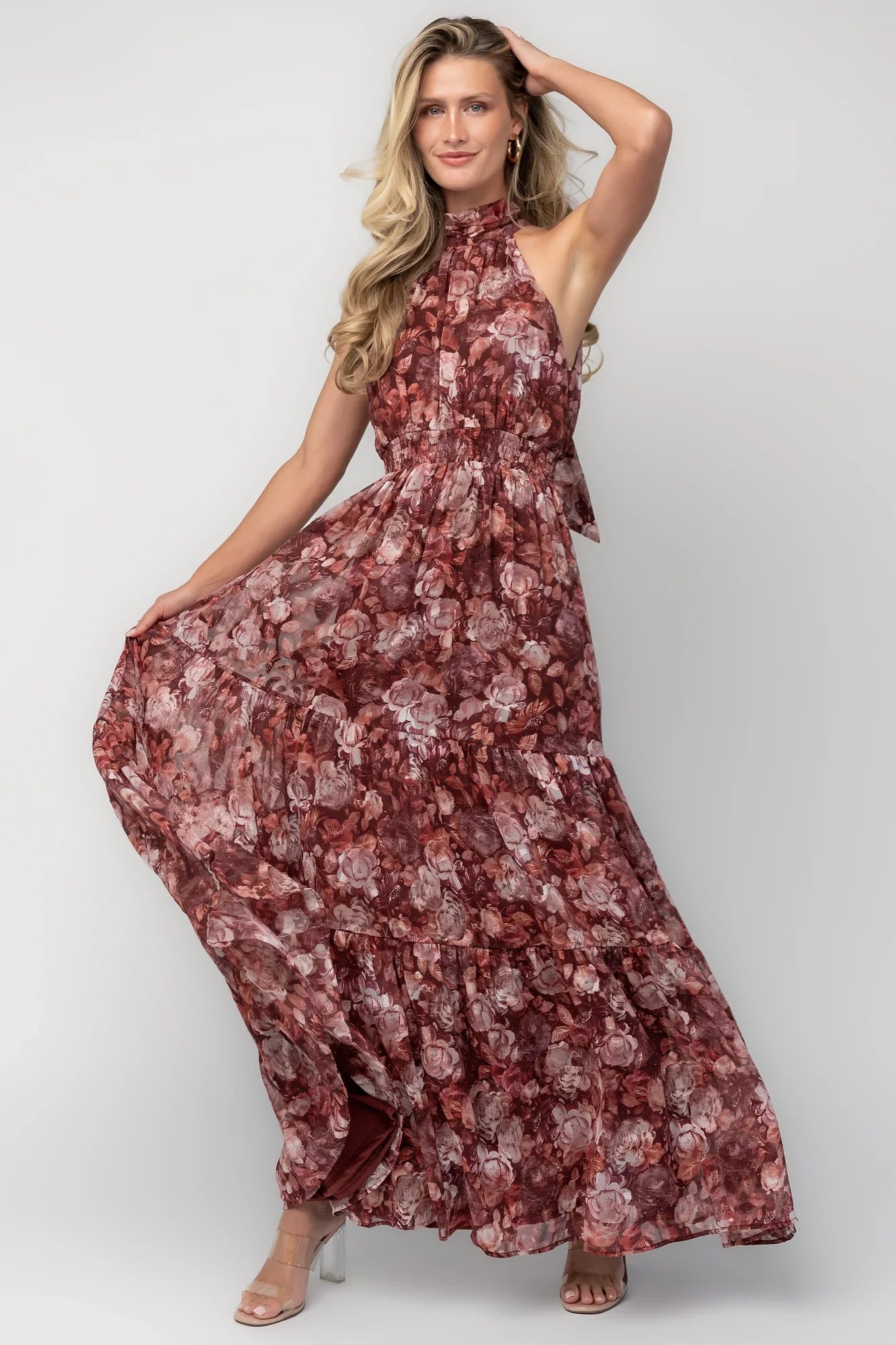 Pulitzer Maxi Dress | Burgundy Floral Secondary image