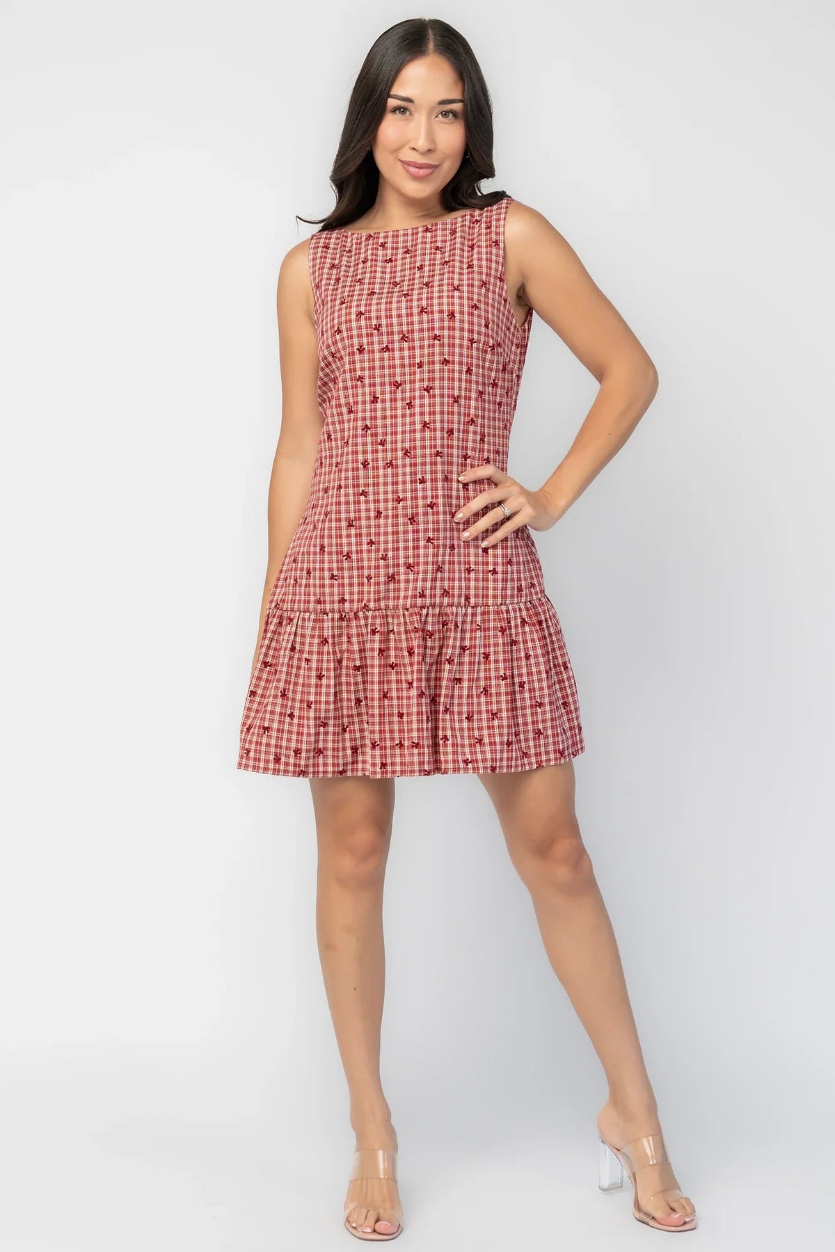 McQueen Short Dress | Red Gingham Main image