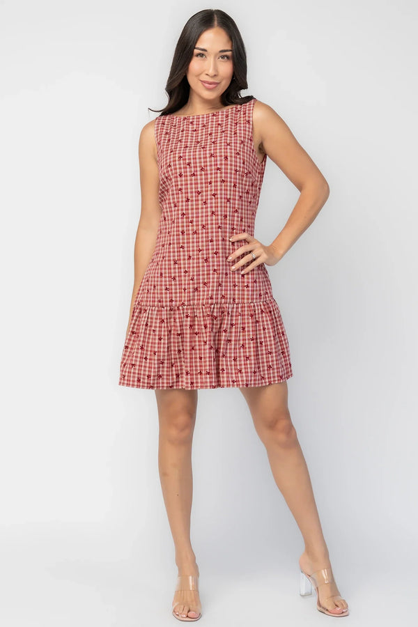 McQueen Short Dress | Red Gingham