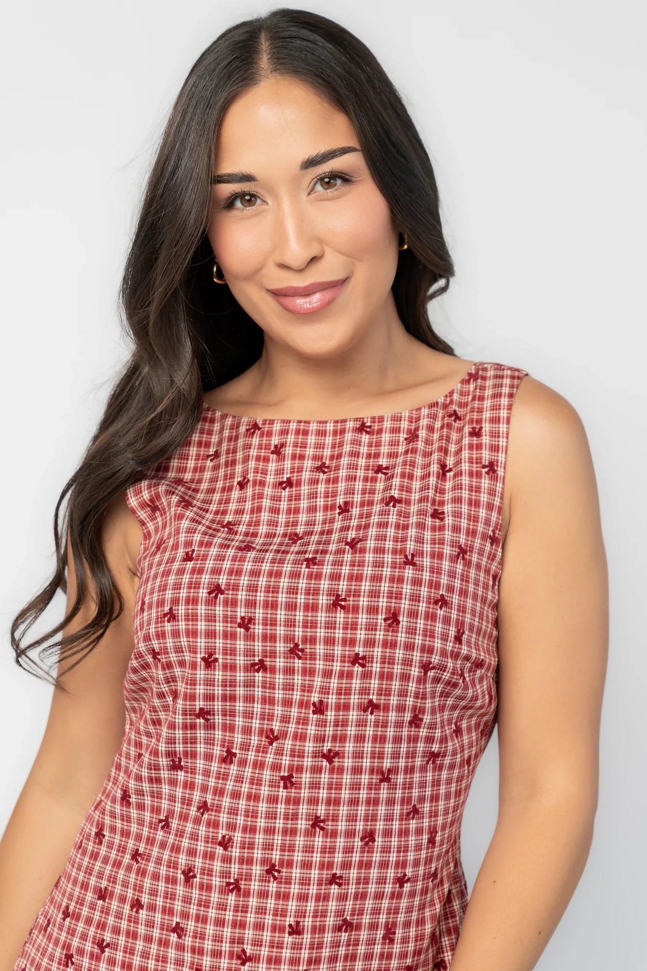 McQueen Short Dress | Red Gingham Secondary image