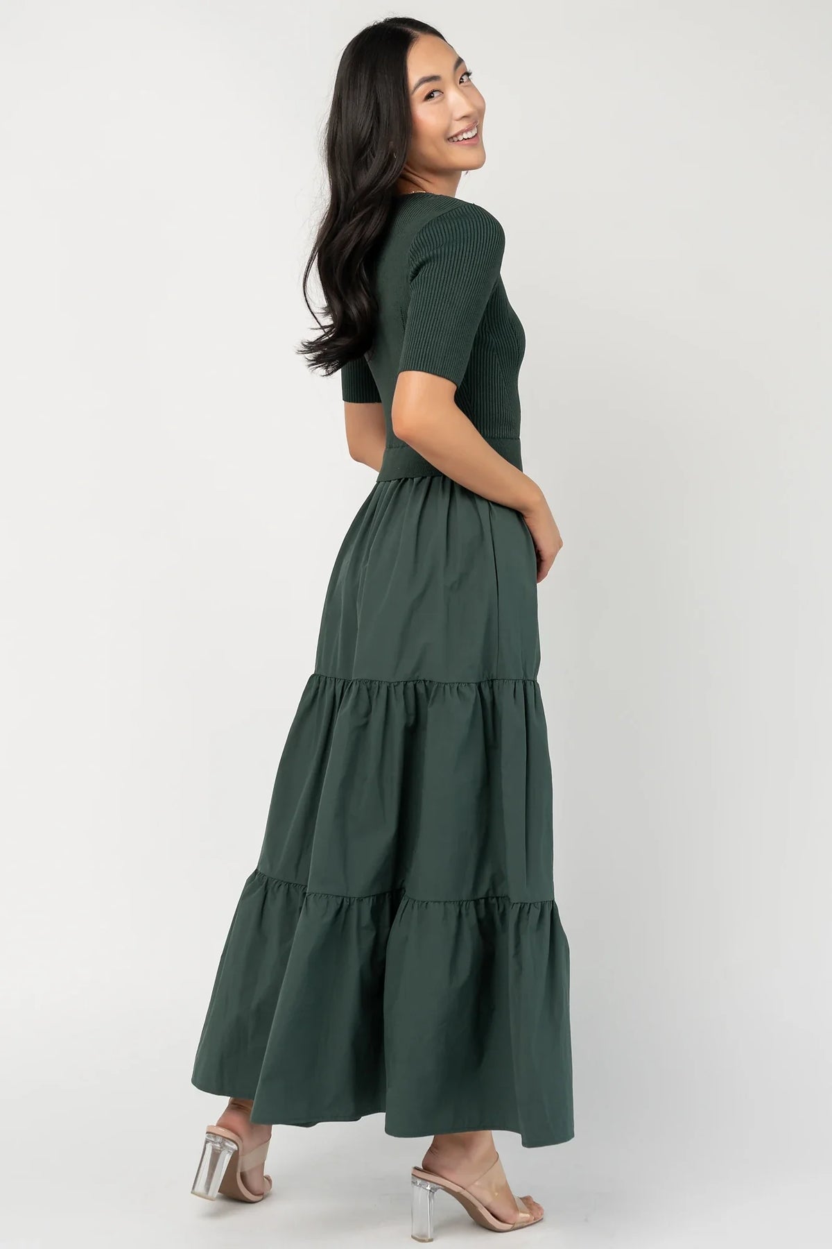 Astra Tiered Dress | Winter Green