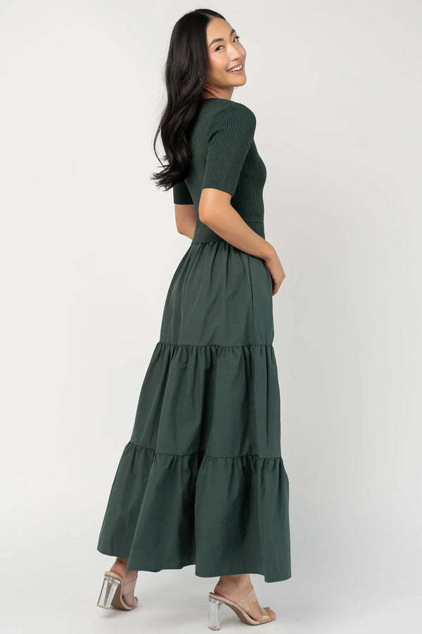 Astra Tiered Dress | Winter Green