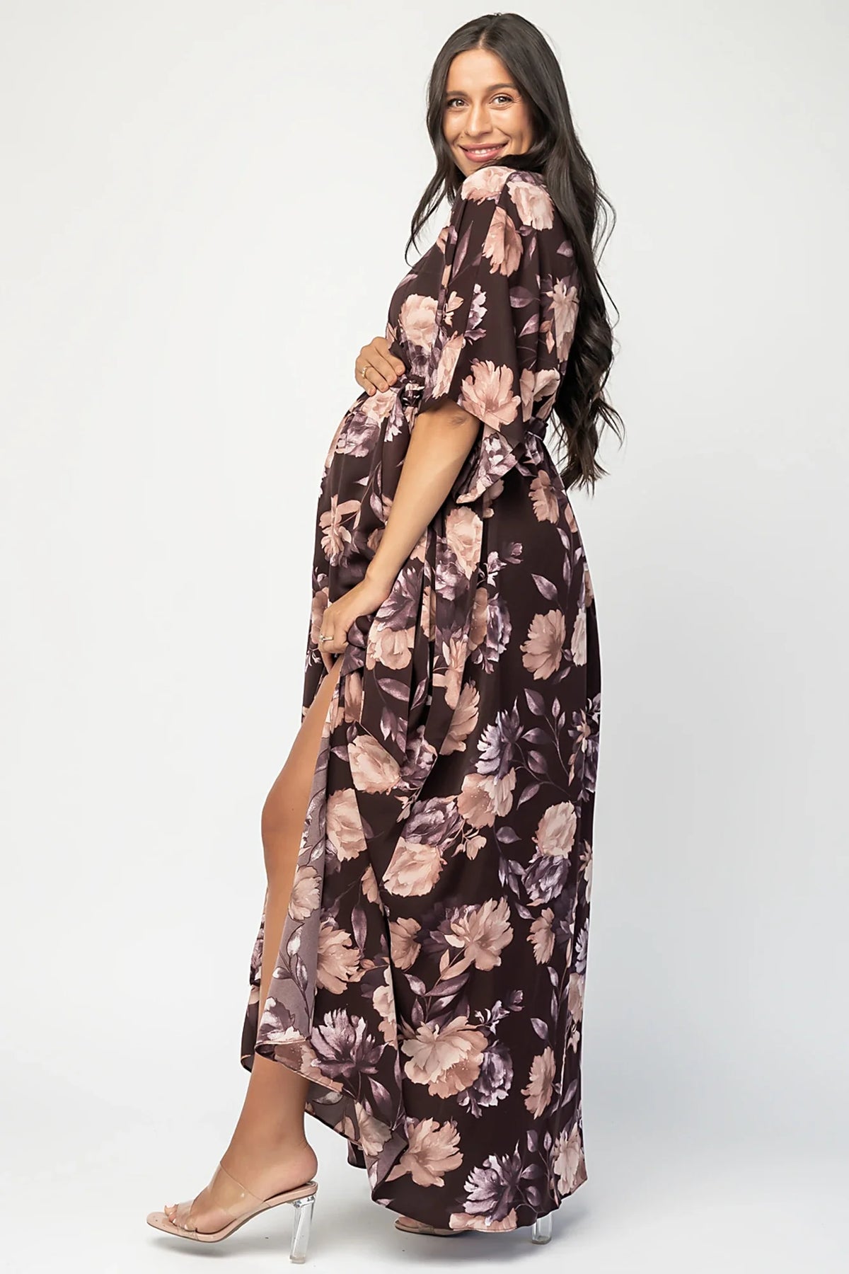 Hamilton Kimono Maxi Dress | Deep Plum Floral