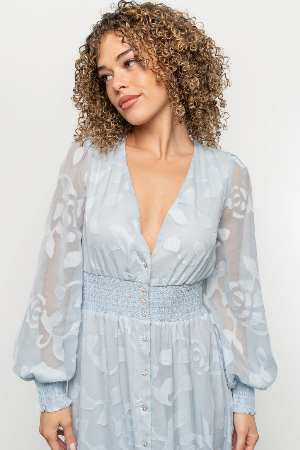 Daniella High Low Maxi Dress | Light Blue