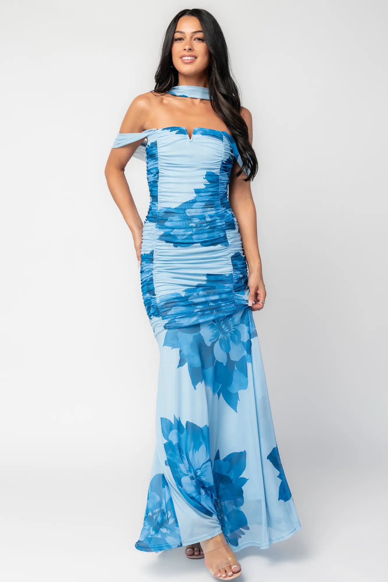 Bellina Off Shoulder Maxi Dress | Blue Secondary image